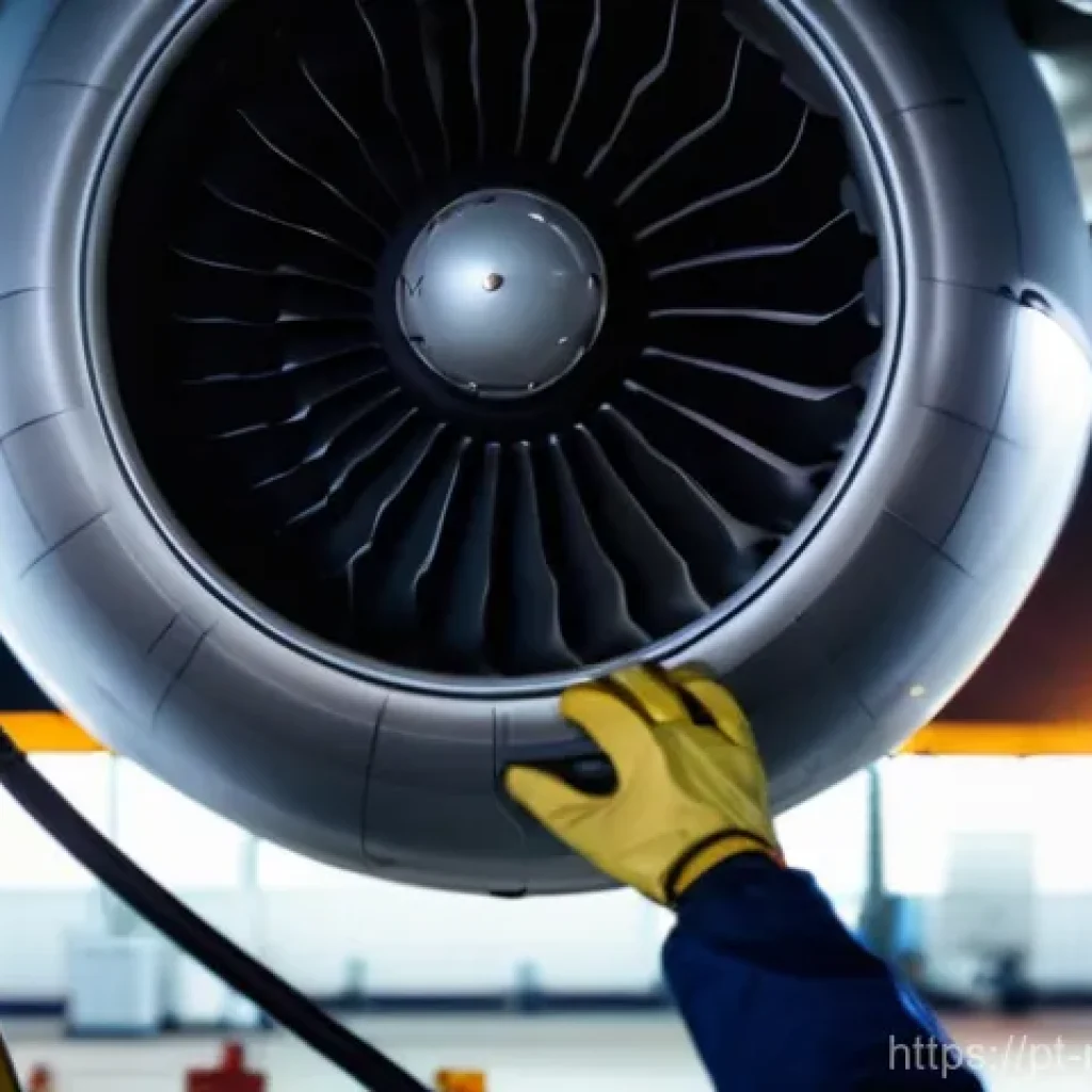 항공기 예방 정비 - **Prompt 1: The Meticulous Hands of Aviation Maintenance**
    "A close-up, highly detailed shot ins...