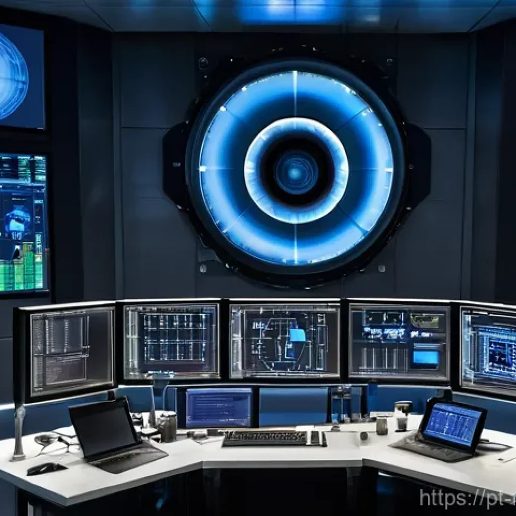 항공기 엔진 성능 시험 - **"A high-tech aerospace engine test cell in operation. A powerful, modern turbofan aircraft engine,...