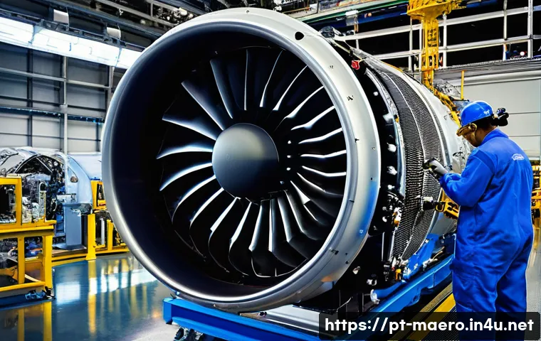 항공기 엔진 - **Prompt 1: The Precision Assembly of a Turbofan Engine**
    A highly detailed, wide-angle shot of ...