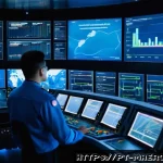 Home 20 항공기 엔진 진동 분석 - A high-tech aircraft engine maintenance control room with engineers monitoring real-time vibration d...