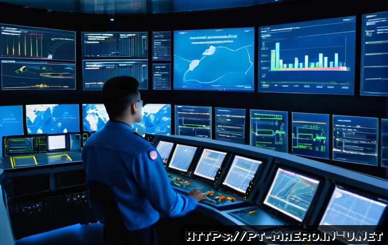 항공기 엔진 진동 분석 - A high-tech aircraft engine maintenance control room with engineers monitoring real-time vibration d...