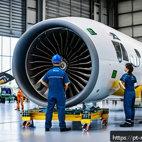 Home 30 항공산업 채용 - A modern Brazilian aviation maintenance hangar scene showing diverse male and female technicians in ...