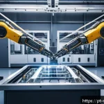 Home 23 기계항공공학 최신 기술 - A futuristic aerospace manufacturing facility with advanced robotic arms assembling lightweight magn...